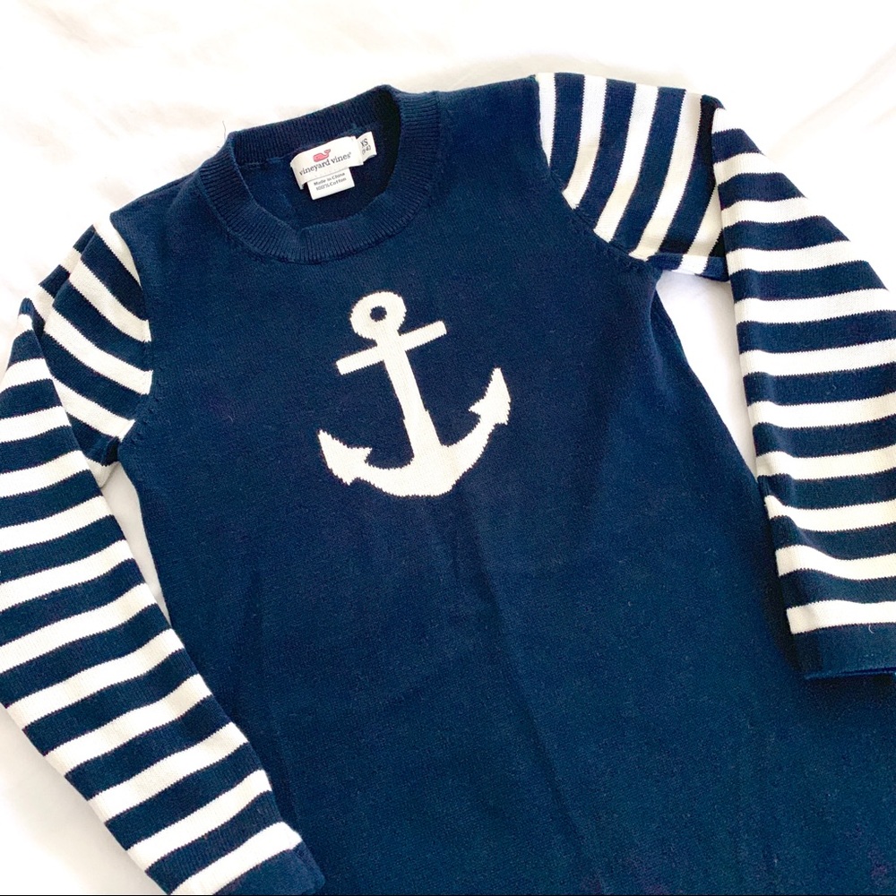 Vineyard Vines Girls Anchor Knit Dress Size XS